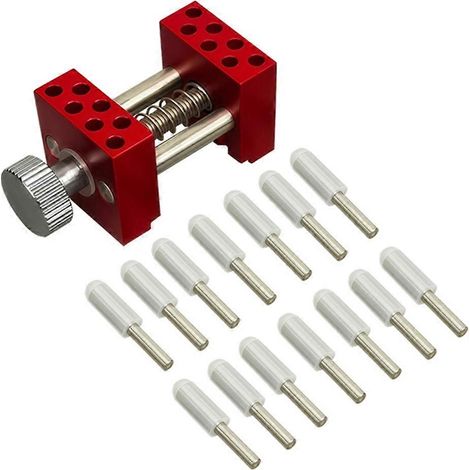 Mini étaupince multifonctionnelle avec 14 barres en acier inoxydableidéale pour fixer des pièces miniatures. Rouge. (1/5)
