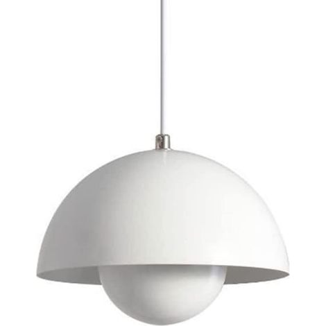 Lampe, plafonnier moderne, lampe de plafond avec ampoule, éclairage décoratif d'intérieur, lumière blanche, 23 cm (blanc) (1/5)