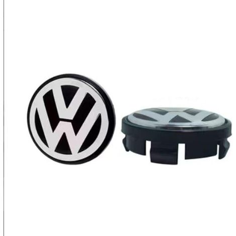 56-mm-Radnabenkappe für Volkswagen Golf, Passat, Polo, Jetta, Bora, Santana – Hochgewölbte Felgenmitte, Radnabenkappe aus Aluminiumlegierung, 4-teiliges Set, Auto-Felgenzubehör – Schwarz und Weiß