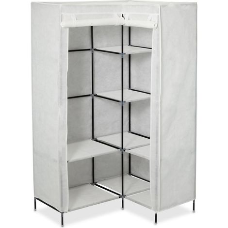 Armario de almacenamiento plegable multifuncional 169 x 100 x 83 cm ideal para dormitorio y salón de metal gris 130008762 (1/5)