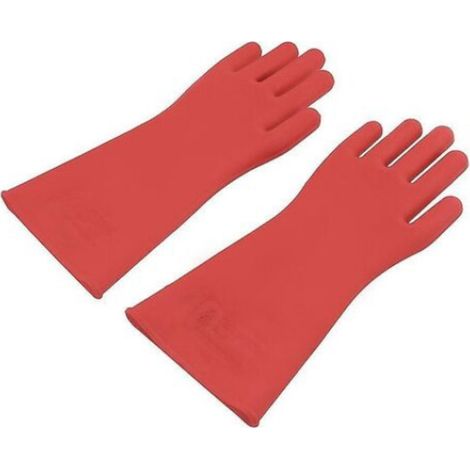 Gants isolants électriques 12KV, caoutchouc rouge, longueur 40cm, lot de 2 paires, protection haute tension pour travaux (1/4)