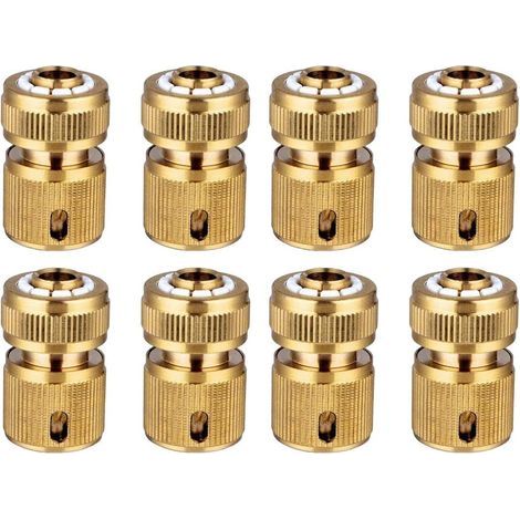 8 St. Messing Schnellkupplung Gartenschlauch-Adapter 1/2 Zoll Schlauchverbinder, für Rohr-Verbindungen & Bewässerungssysteme (1/5)