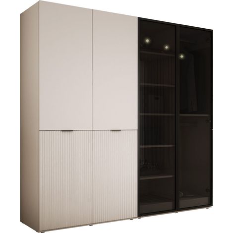 Armoire : Beige Sable / Verre Antisol, 200 x 200 x 51 cm (1/4)