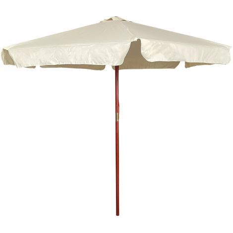 OMBRELLONE TONDO IN LEGNO Ø 250 cm - palo mm 38 - 6 stecche - bianco