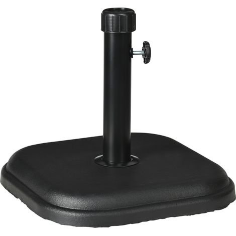 Base per Ombrellone da Giardino in Plastica e Cemento da 11kg, 36x36x31cm, Nero