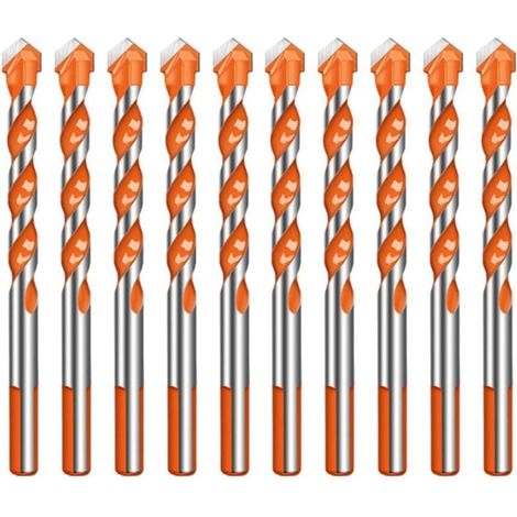 Lot De 10 Ultimate Drill Bits Twist Drill Head Wall Ceramic Glass Punching Hole Working Set 6mm (1/5)