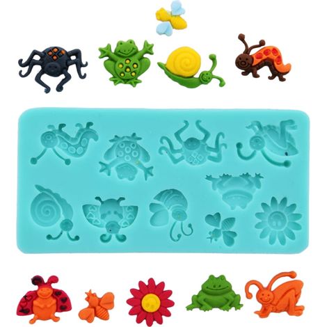 Molde de silicona para insectos de pasta de azúcar