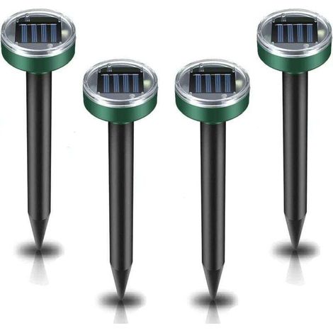 Professional Solar Mole Repellent, 4 Pieces Mole Repellent, Vole Repeller, Ultrasonic Pest Repeller, Solar Mole Repeller, Mole Repeller (1/4)