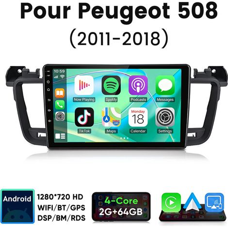 9 pouces Carplay 4 cœurs Autoradio pour Peugeot 508 (2011-2018) 64G JUNSUN (1/5)