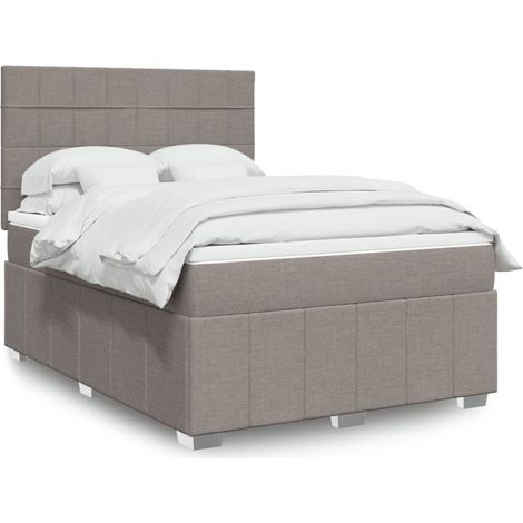 Boxspringbett mit Matratze Taupe 140x200 cm Stoff