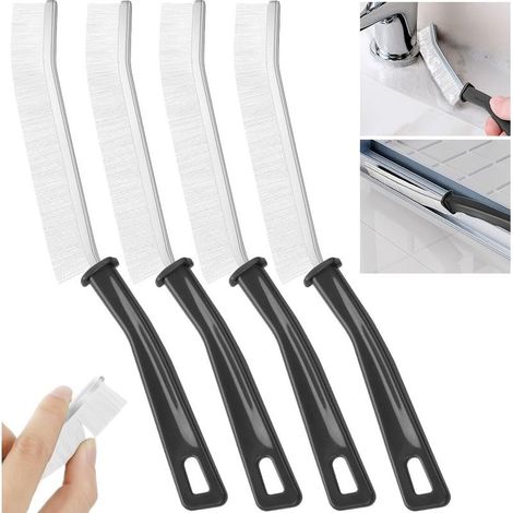 Set di 4 spazzole per fessure, in nylon resistente, con manico ergonomico, per cucina, bagno e finestre. (1/5)