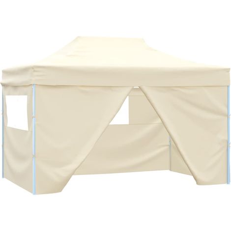 Vidaxl – Tente de réception pliante 3x4 m – 4 parois latérales amovibles – Acier enduit de poudre – Résistance UV et eau – Transport facile (1/10)