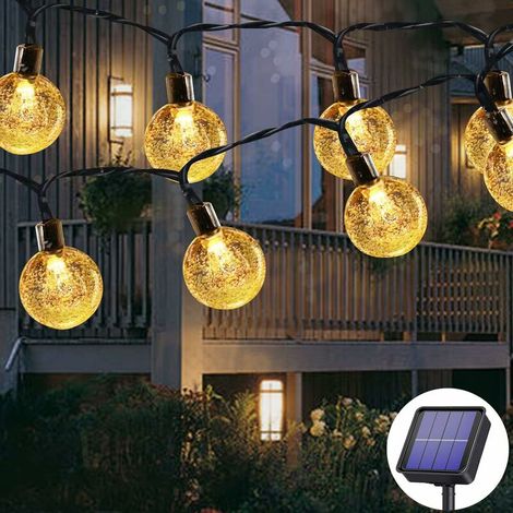 Solar String Lights Outdoor 50 LED 7m 8 Solar Modes, Waterproof, Outdoor/Indoor, Lighting for Garden, Trees, Patio, Christmas, Weddings, Parties (Warm White) (1/5)