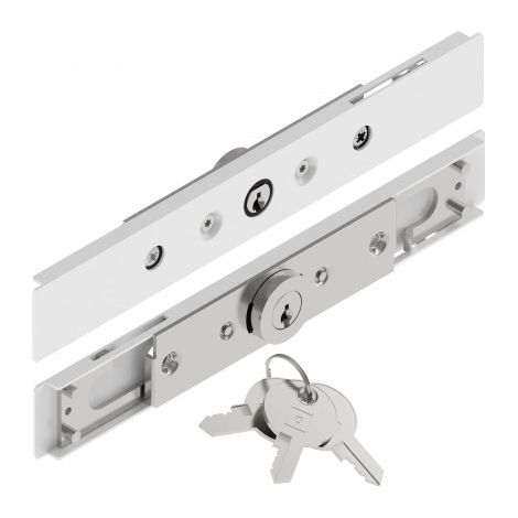 Serrure volet roulant cylindre ent - 2 pivots - 7 à 9 - blanc - AA4 - TIRARD (1/2)