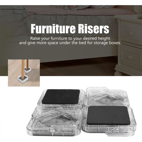 8 pièces Protections antidérapantes pour pieds de meubles - Table, Bureau, Canapé, Lits (Blanc Transparent) (1/5)