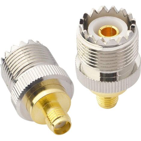 Adaptateur SMA Femelle vers UHF Femelle Connecteur SMA à SO239 pour Antenne Radio Amateur Talkie Walkie Amateur CB Équipement RF Prise PL259 Lot de 2 (1/4)