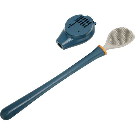 Brosse de toilette longue portée, nettoyage efficace, montage mural sans perçage, avec couvercle anti-poussière. (1/5)
