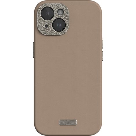 Moshi Napa MagSafe - Étui en cuir pour iPhone 15 (marron fumée de bois) (1/4)
