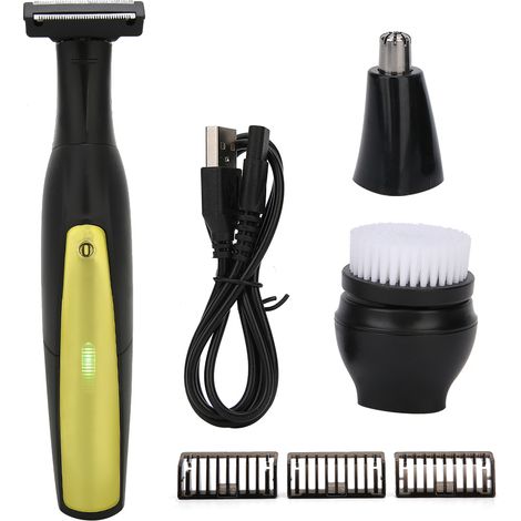 Rasoir Électrique Portable pour Hommes - Tondeuse à Poils de Nez Imperméable et Machine de Nettoyage Facial (1/5)
