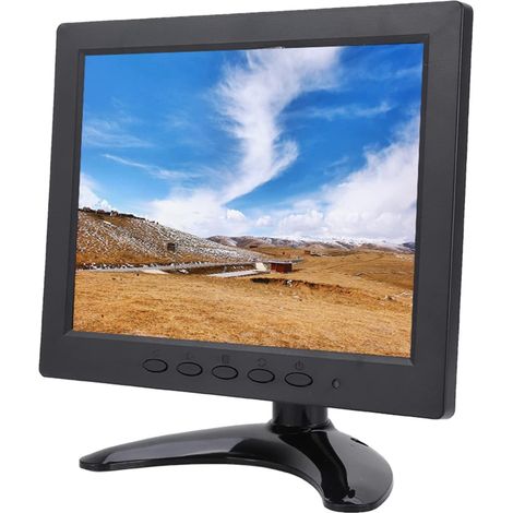8 Pouces Moniteur IPS LCD HD, Mini Ecran 1024X 768 Haut-parleurs Pntégrés avec Entrée HDMI VGA BNC AV pour PC Gaming (1/5)