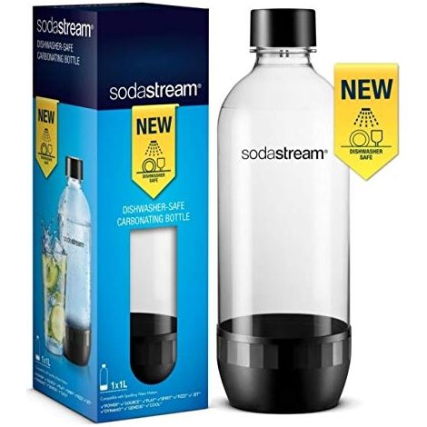 Bouteille 1L lave-vaisselle réutilisable en plastique durable – Capacité utile 0.84L – Compatible avec lave-vaisselle – Pour boissons pétillantes – Sodastream
