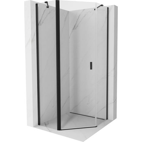 Mexen Mist cabine de douche pentagonale pivotante 100 x 100 cm, transparent, noir - 8A8-100-100-70-00 (1/5)