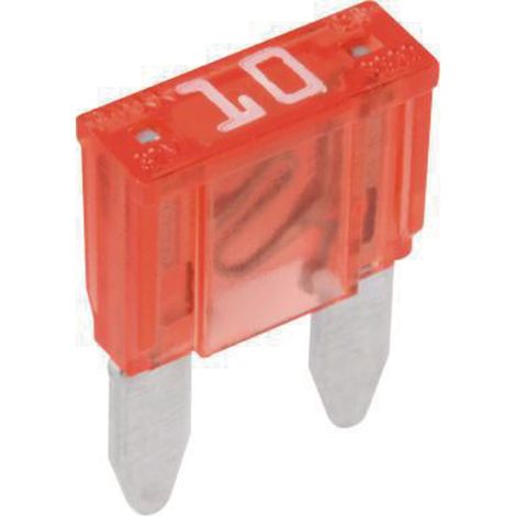 Mini-Flachsteckersicherung 32 V 1 x 10 A 10,9 x 16,3 mm rot
