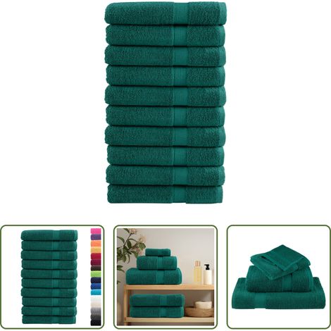 Saunatücher - Premium-Saunatücher SOLUND 10 Stk. Grün 80x200 cm 600 g/m² (1/5)