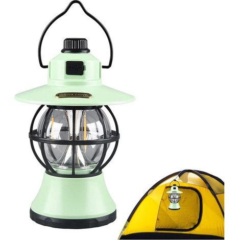 Lanterne de Camping LED rétro  Lanterne Vintage LED ABS  Lampe de Cheval rétro à Plusieurs Modes d'éclairage de Montagne pour Les pannes de Courant, à l'intérieur, à l'extérieur et à la (1/5)
