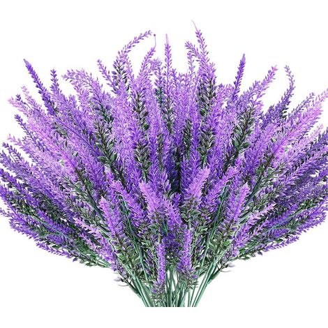 Lavande artificielle, plante en plastique, faux bouquet de fleurs décoratives, 1 pièce-AquaForge (1/5)