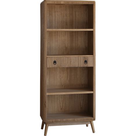 Bücherregal aus Holz und Metall Pärumm Lessime 75x40x189 cm 4 Regalbrett und 1 Schublade Vintage-Design