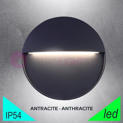 Segnapasso led da parete mod. Bilbao 3R colore antracite (1/4)
