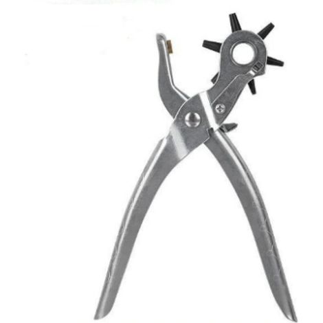 Perforadora de cuero para cinturones, 6 tamaños (2–4,5 mm) ajustable - Perforadora para cinturones de cuero, papel, tela y pulseras. (1/5)