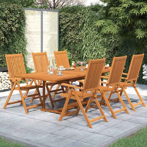 Ensemble à manger de jardin 7 pcs-Salon de jardin Bois d'acacia massif 160-240 cm 766960 (1/5)
