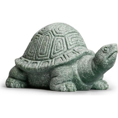 Steinschildkrötenstatue  Aquariumdekoration  Kleine Fisch-Aquarium-Dekoration  Gartendekoration  Gartenteichdekoration - 8,4 cm