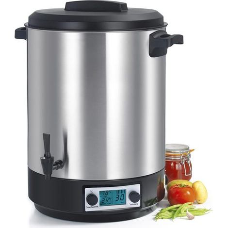 Stérilisateur 45 litres - Cuve inox - Thermostat 0 à 100 °C - Minuterie 180 min - Robinet de vidange - KITCHENCHEF