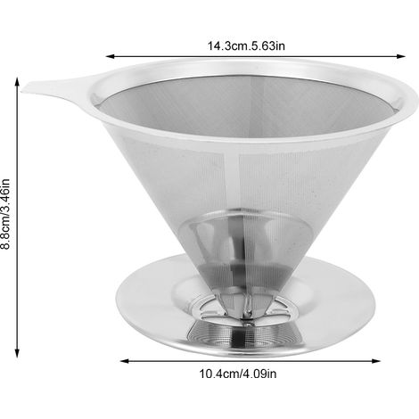 Wiederverwendbarer Edelstahl-Kaffeefilter für den Hausgebrauch, trichterförmiger Filter für Kaffeetassen (1/5)