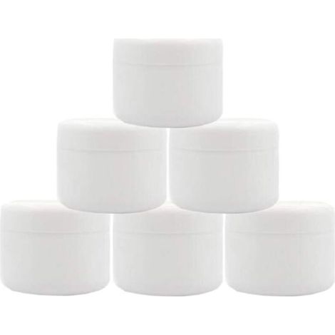 Lot de 6 Pots cosmétiques en Plastique Blanc 250 ML 250 g avec Doublure intérieure et Couvercle dôme Rechargeables pour Le (1/5)