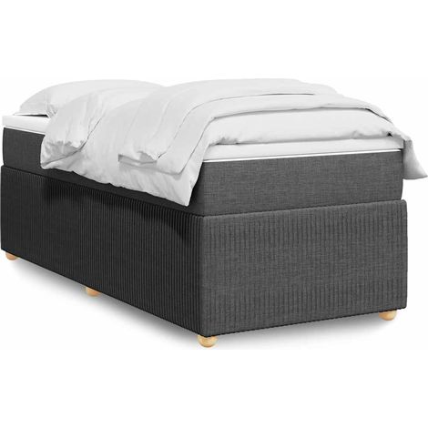 Boxspringbett mit Matratze Dunkelgrau 80x200 cm Stoff (1/5)