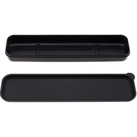 royaluxe-Boîte à couverts portable Boîte de rangement de vaisselle de voyage, boîte de rangement simple pour kit de coutellerie, 25 x 6 cm, Noir (1/4)