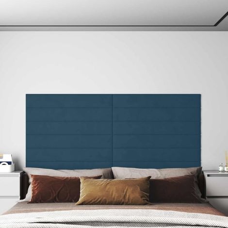 vidaXL Cabecero de Pared 12 uds. Azul Terciopelo (1/5)