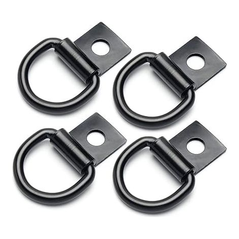 ganci di ancoraggio ad anello a D, foro di montaggio ad anello a D per sponda del pianale del pick-up, vite con dado a T, anello a D in acciaio resistente per rimorchio, camper, magazzino, garage, ins