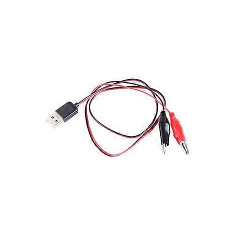 USB 5V Lade- und Testkabel mit zwei Klemmen, multifunktionales Testkabel für Labor-, Werkstatt- und Projektarbeiten (Stecker)