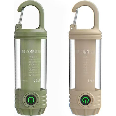 Set mit 2 multifunktionalen Campinglaternen, leistungsstarke tragbare Taschenlampe, wiederaufladbar, 4 Leuchtmodi (1/5)