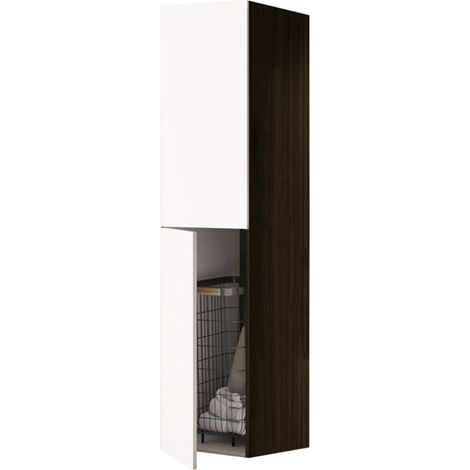 Colonna multiuso 2 ante 40x182h con Cesto panni Bianco/Caffe' (1/2)