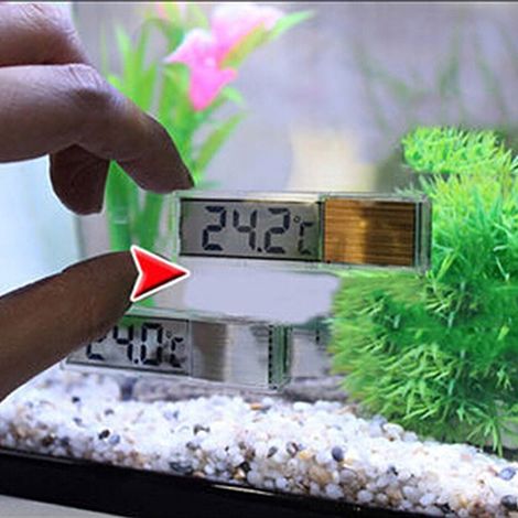 Thermometre Aquarium LCD - Capteur Electronique Precis 0,1 °C - Pour Bac Poisson Exterieur Intérieur - Adhesif Double Face - 1 Unite (1/5)