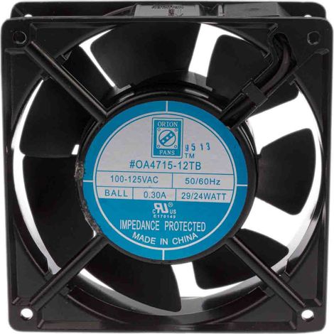 Ventilateur axial RS PRO 115 V c.a., 186.9m³/h, 120 x 120 x 38mm, 24W ( Prix pour 1 ) (1/3)