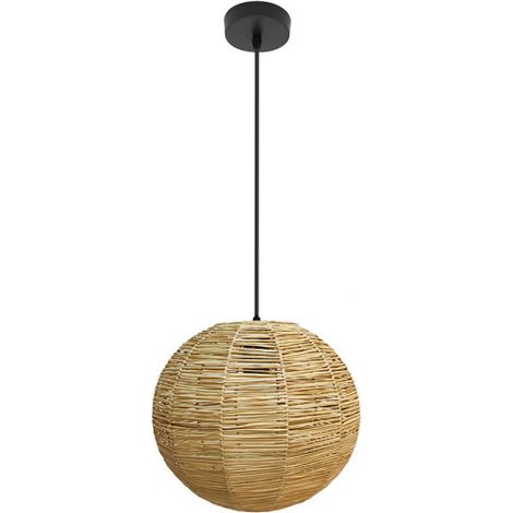 Colgante Orfeo 1xe27 Negro/natural Regx30x30cm Vegetal Marino
