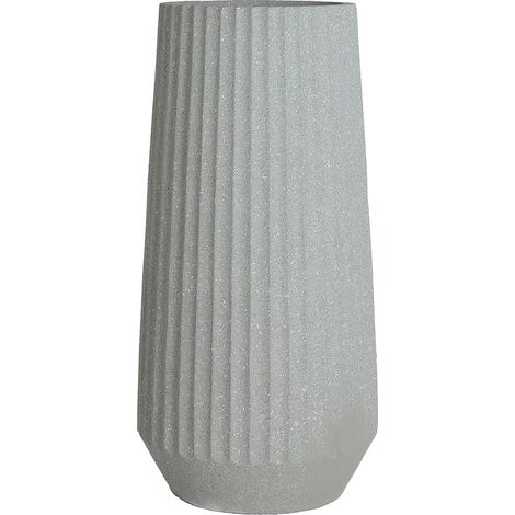 Cache pot contemporain gris en polyresine style élégant - Gris effet pierre mat (1/4)