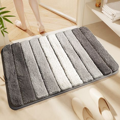 Alfombrilla de ducha antideslizante, alfombrilla de baño ultrasuave, lavable a máquina, altamente absorbente, 5080 cm (1 unidad) (1/4)